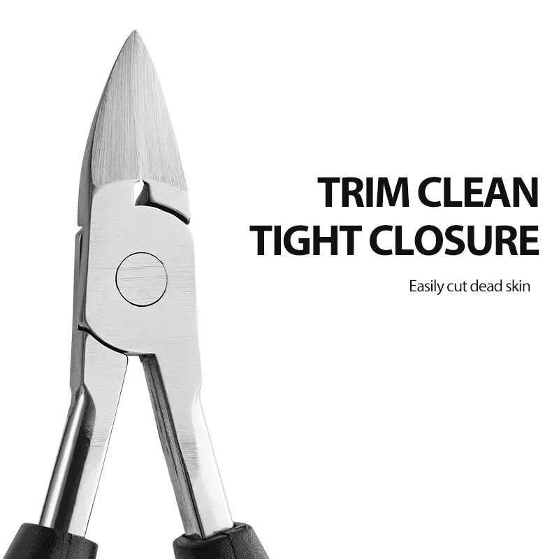 Stainless Steel Nail Clippers with Carbon Steel Blade and Built in File for Thick Nails