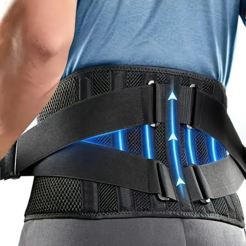 Lower Back Brace with 6-Strip Reinforcement and 3D Massage Pad