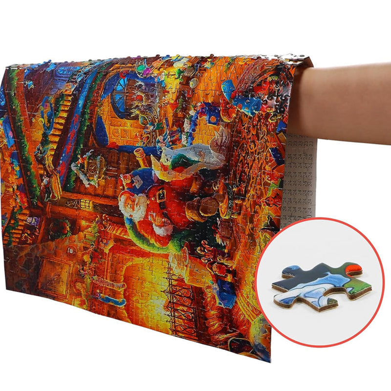 Holiday Puzzle Advent Calendar with 24 Doors, 42 Pieces Behind Each and a Finished Image Poster