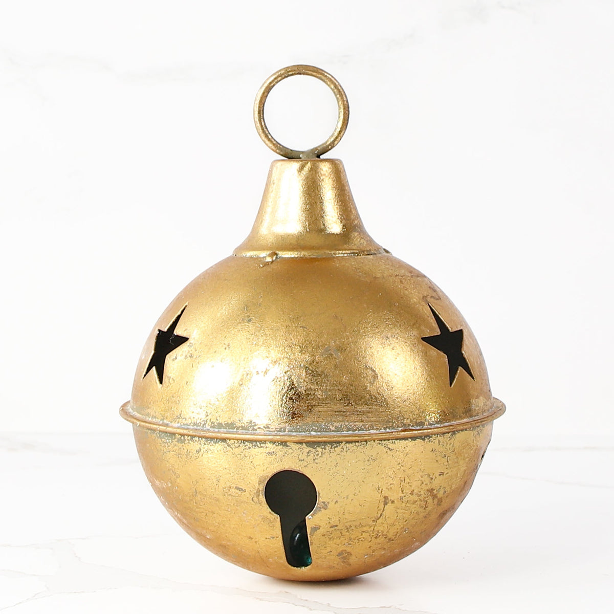 Vintage Golden Bell with Star Cutouts - Interior Delights