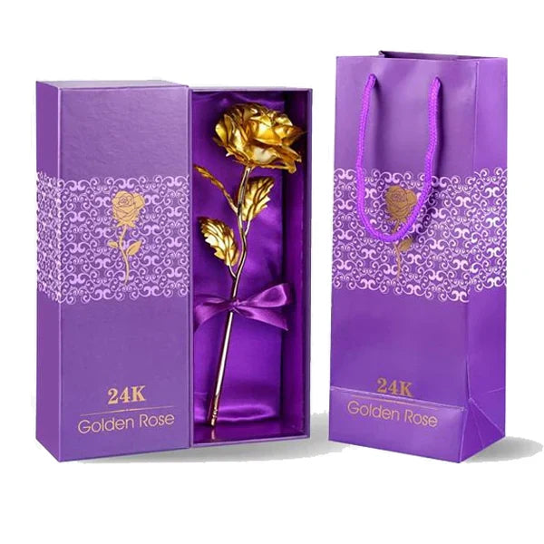 Real Rose Dipped in 24K Gold with Gift Box