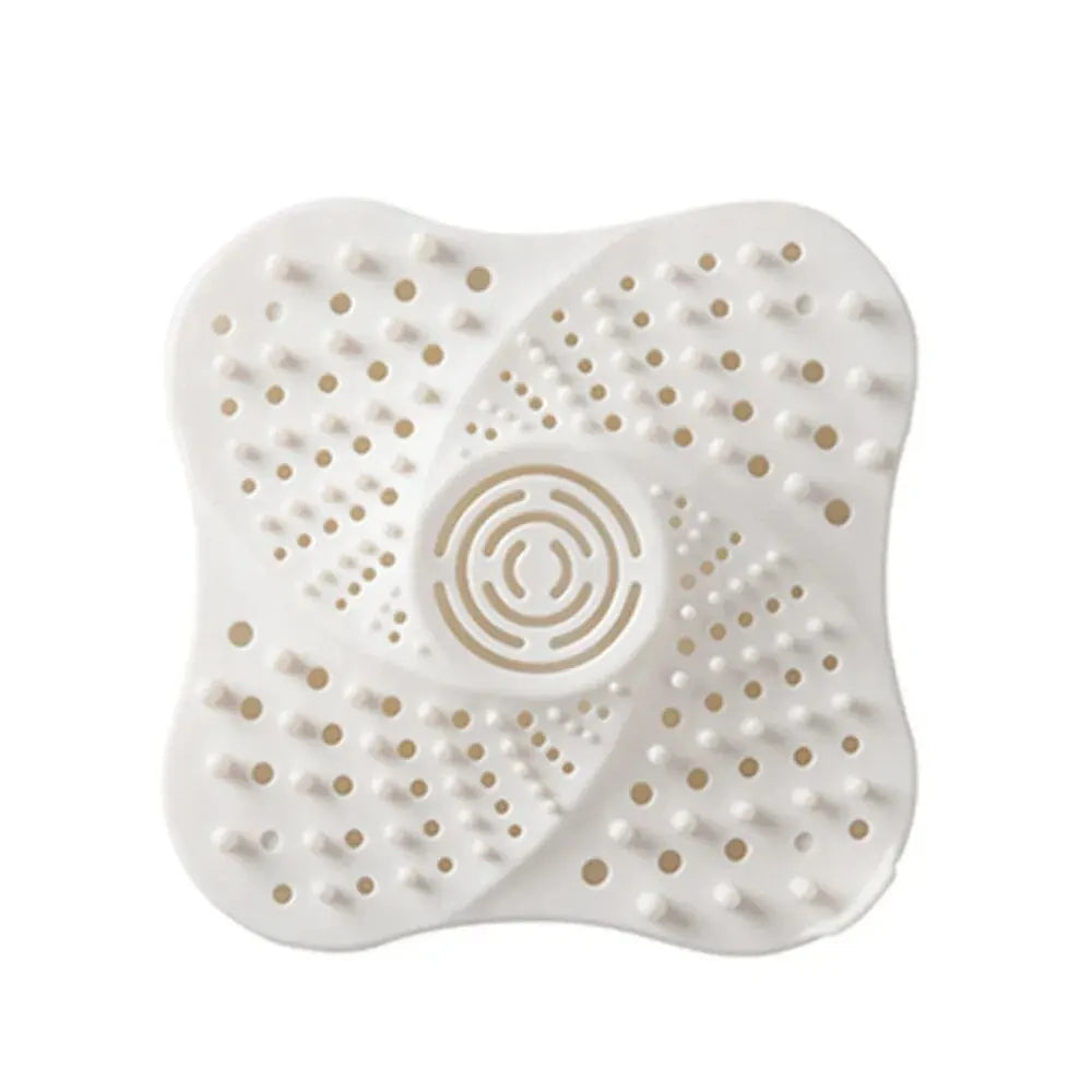 Spiral Drain Cover Hair Catcher in Flexible TPR Rubber with a Built In Handle and Suction Cups