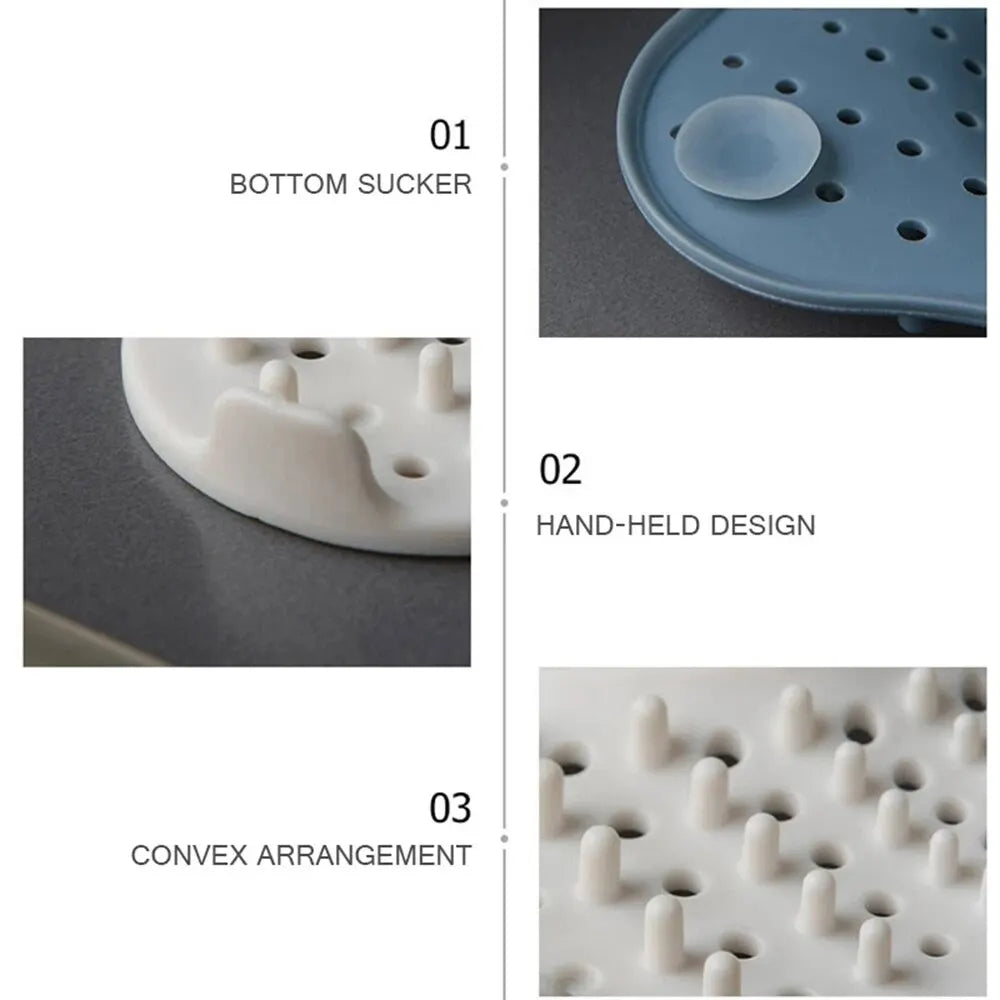 Spiral Drain Cover Hair Catcher in Flexible TPR Rubber with a Built In Handle and Suction Cups