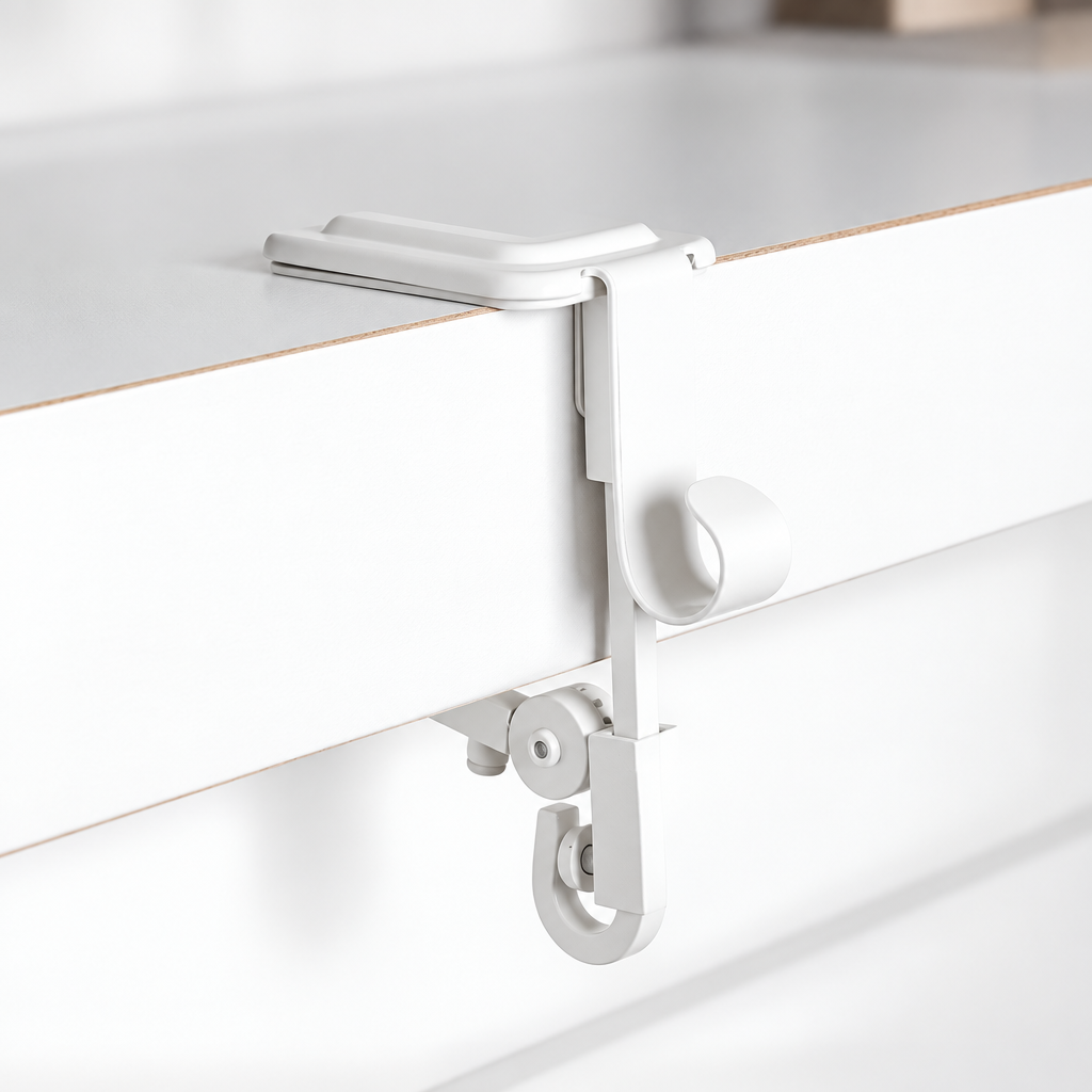 Adjustable Mantel Clamp Stocking Hanger with Dual Hooks and Rubber Pads for Garlands and Stockings