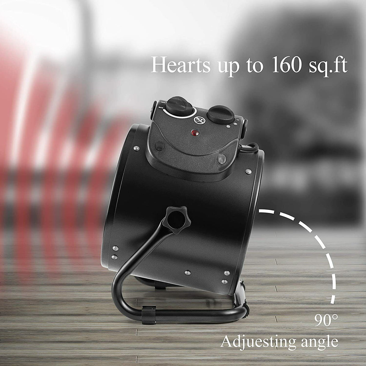 Greenhouse Heater 1500W with Dual Air Circulation and Thermal Shutoff, IPX4 Splash Resistant