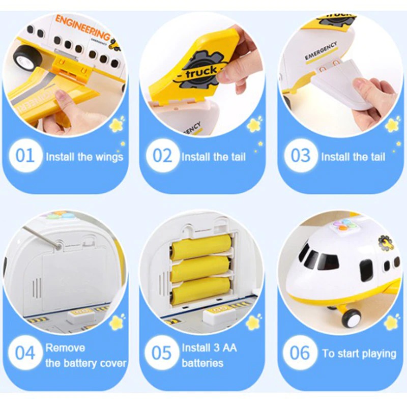 Airplane Toy Set for Kids Pretend Play Activity