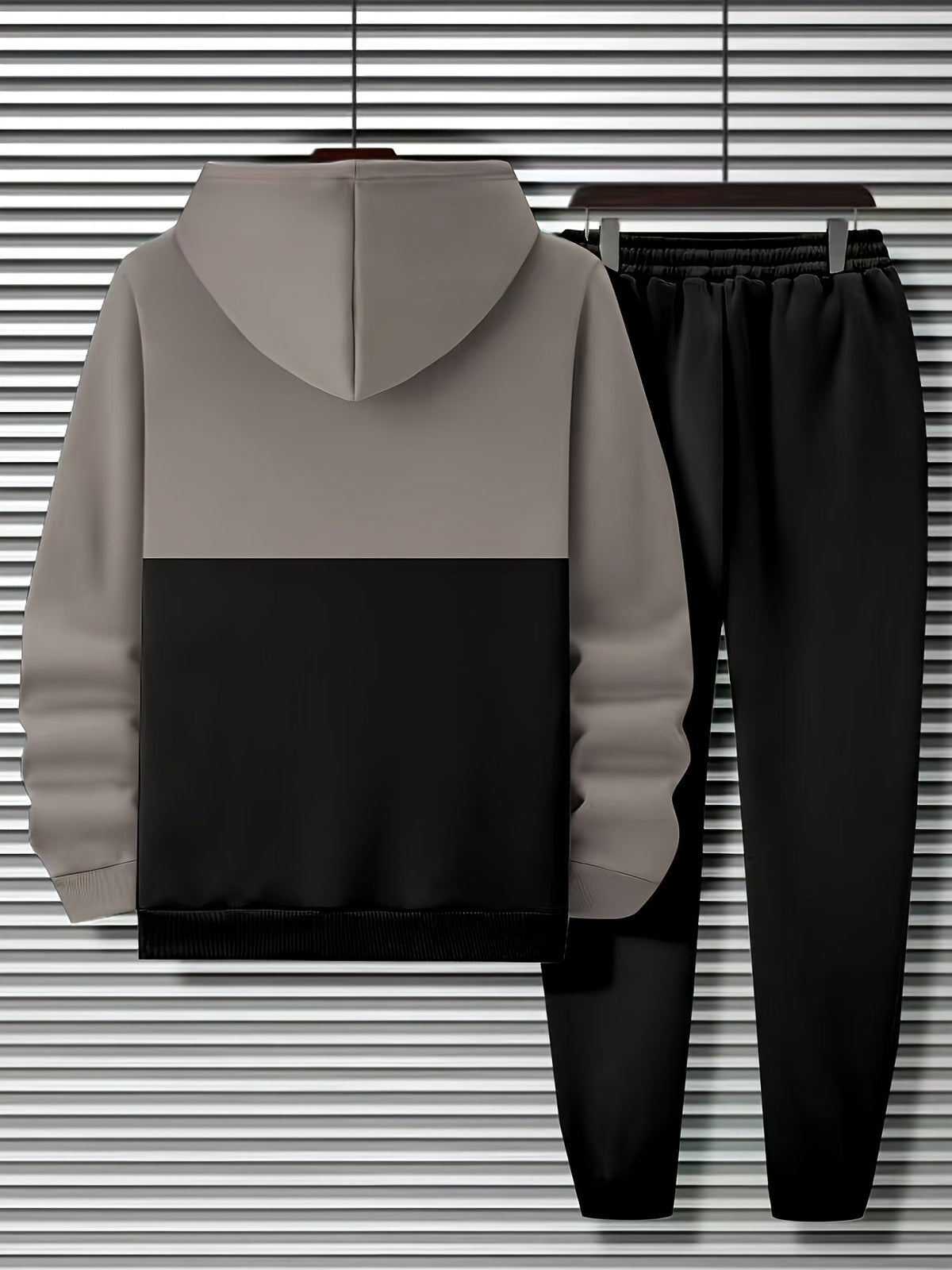 Color Block Hooded Sweatshirt with Full Sleeves and a Roomy Fit in Black in Sizes S to 2XL