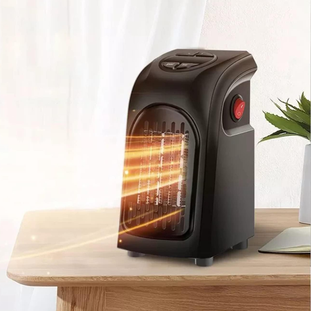 Plug In Fan Heater with Thermostat, Digital Display and 12 Hour Timer for Small Rooms