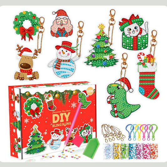 Diamond Painting Keychain Kit with Resin Beads and Applicator Tool for Ages 6+