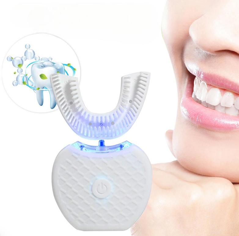 U Shaped Electric Toothbrush with 360 Degree Brush Head and 5000 Vibrations Per Minute