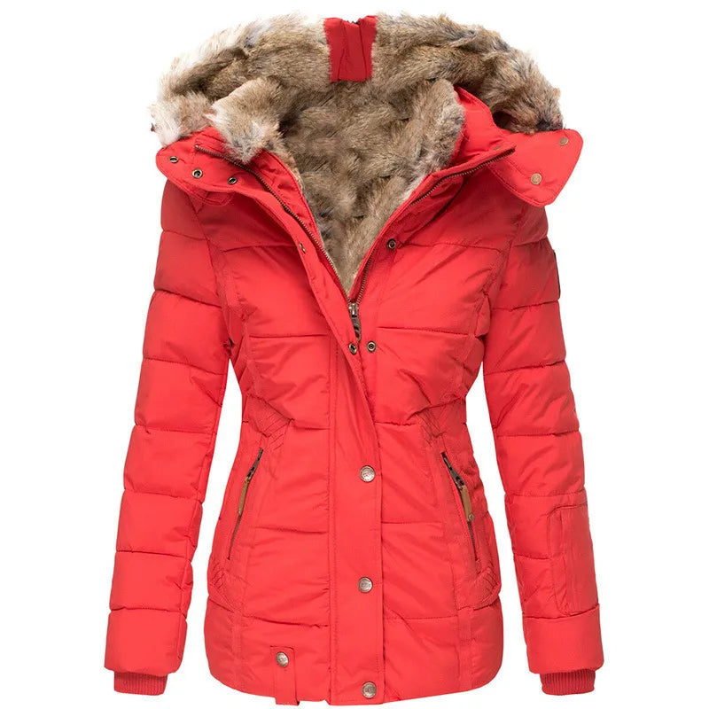 Winter Puffer Coat Faux Fur Hood Quilted Design - Product detail 9