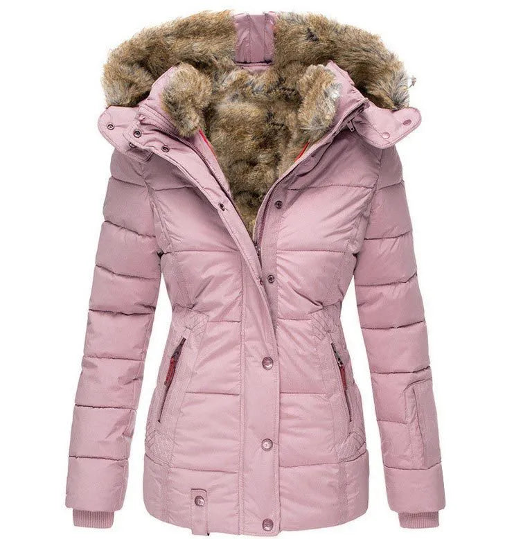Winter Puffer Coat Faux Fur Hood Quilted Design - Product detail 10