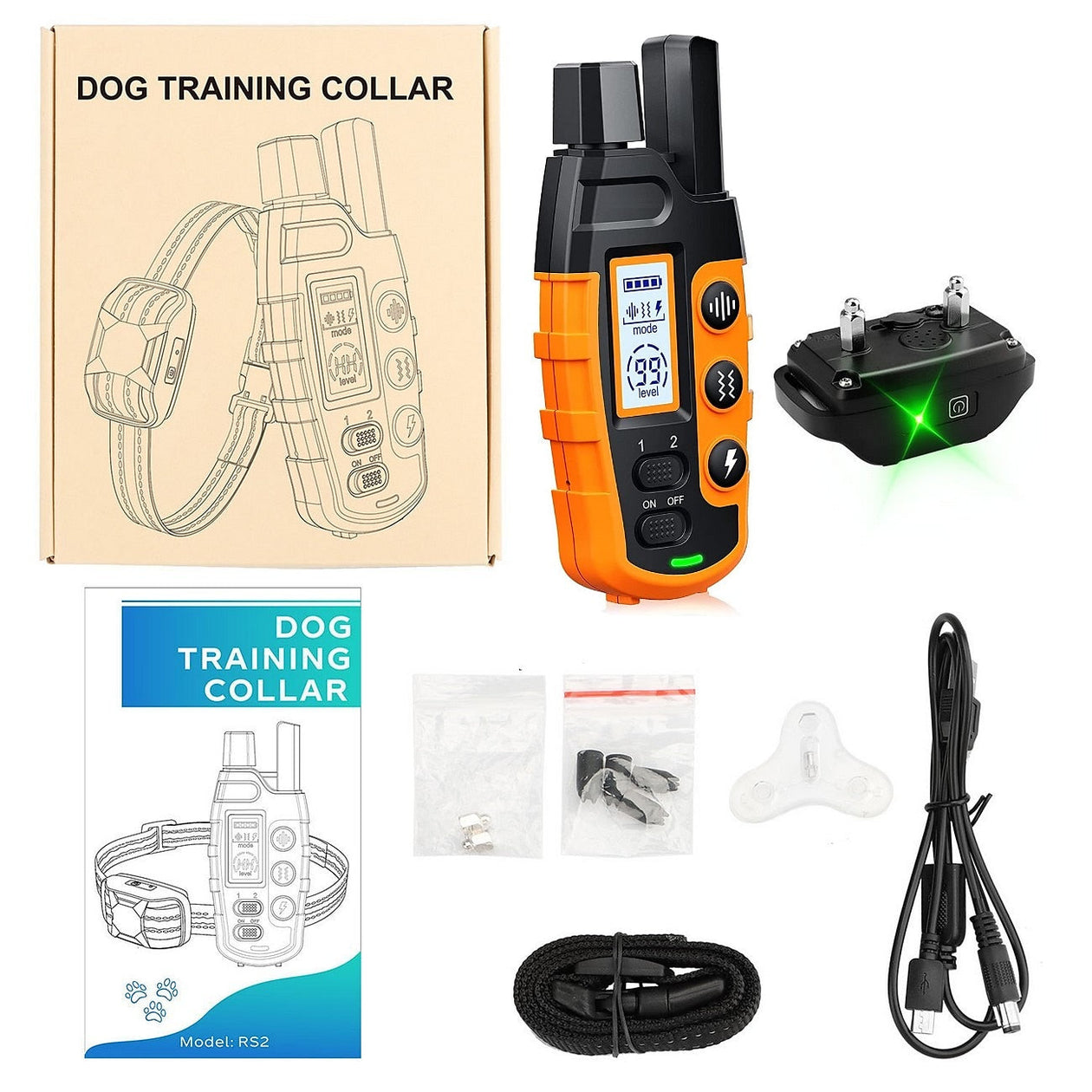 Remote Dog Training Collar 1000 Meter Range Waterproof Rechargeable