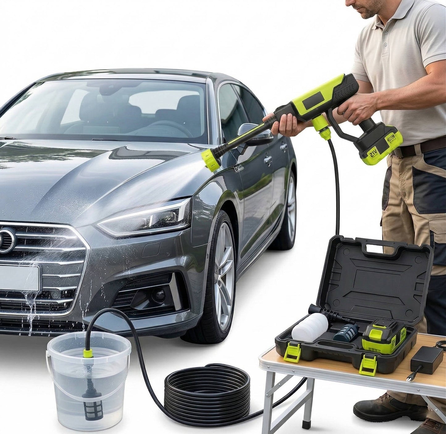 Cordless Power Pressure Washer for Car, Home Cleaning & Garden Watering