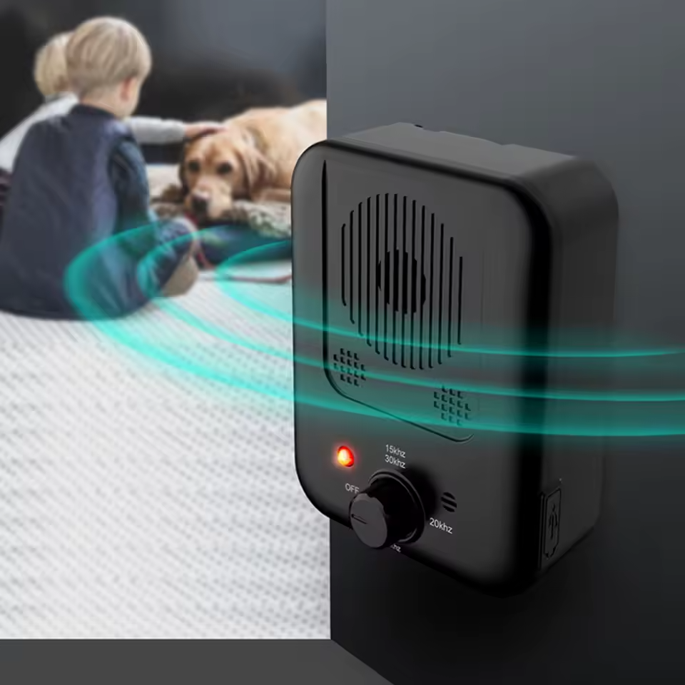 Ultrasonic Dog Bark Control Device with Three Selectable Levels, Rechargeable Battery and Charging Cable