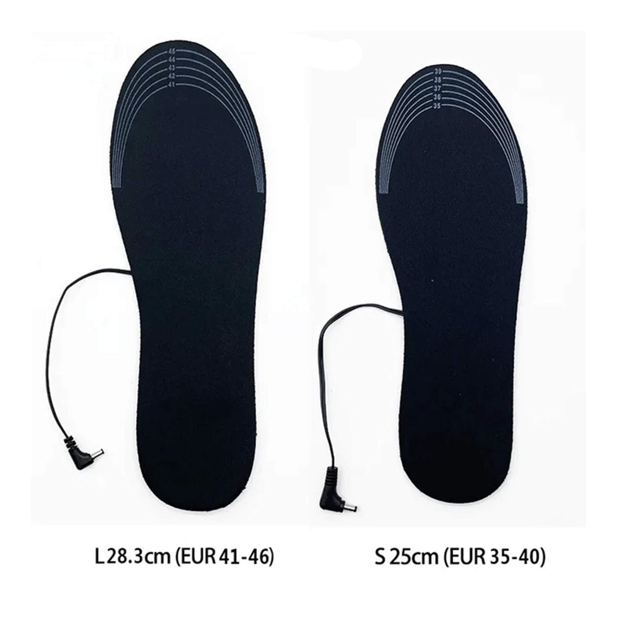 Rechargeable Heated Insoles with Dual Zone Heating and USB Charging, Trimmable US 4-12