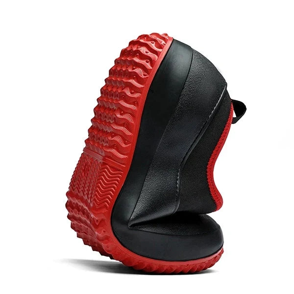 Work Shoes with Slip On Design and Textured Tread, Water Resistant Upper