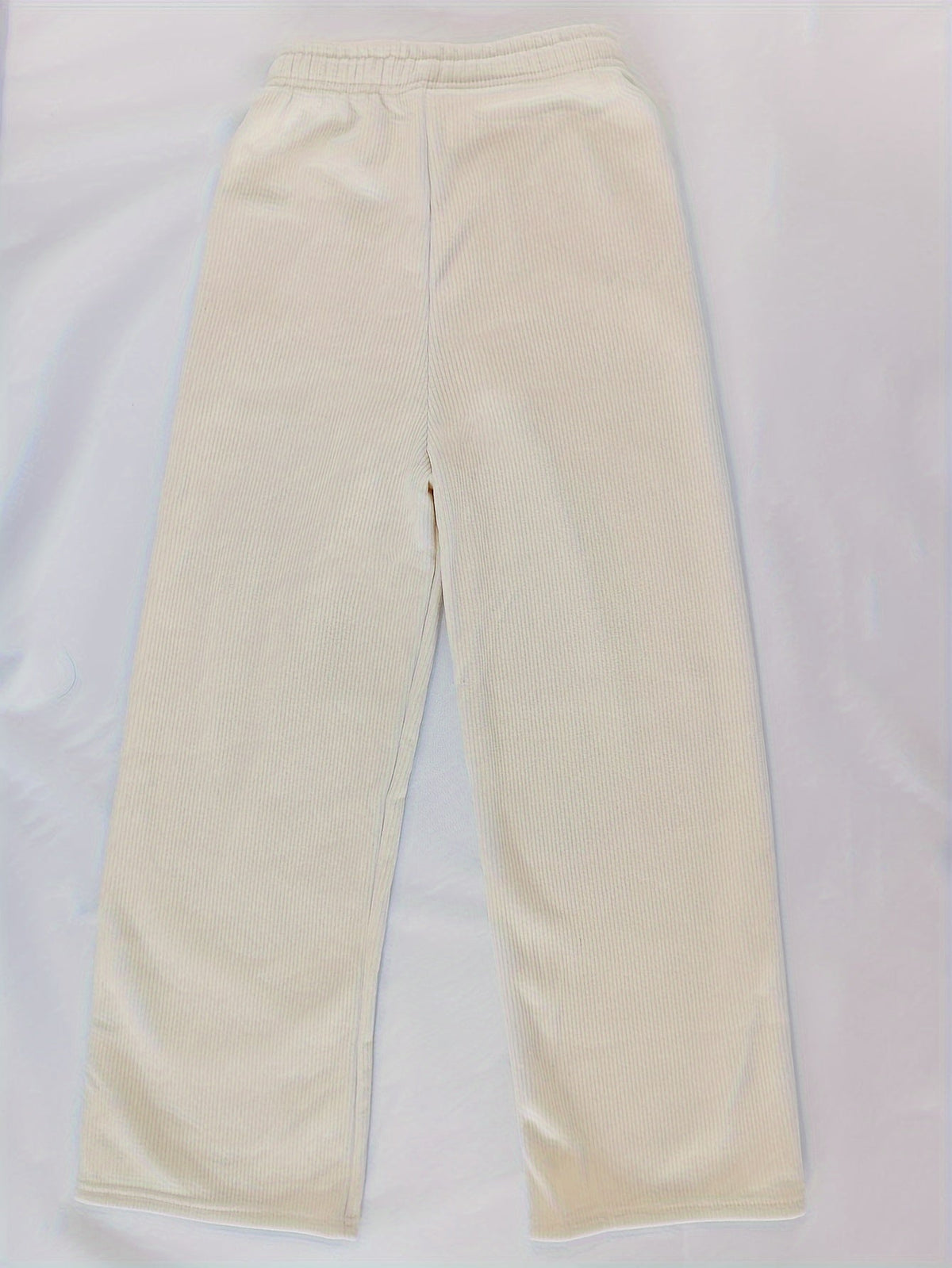 Wide Leg Lounge Pants with Thermal Lining and Elastic Waistband