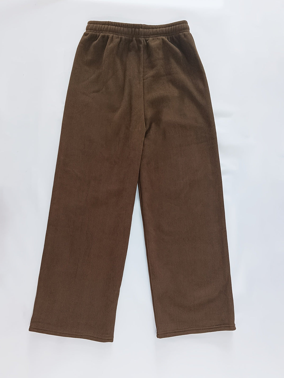 Wide Leg Lounge Pants with Thermal Lining and Elastic Waistband