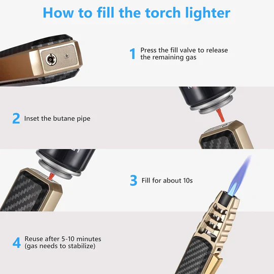 Kitchen Butane Torch with Dial Heat Control and Refillable Base