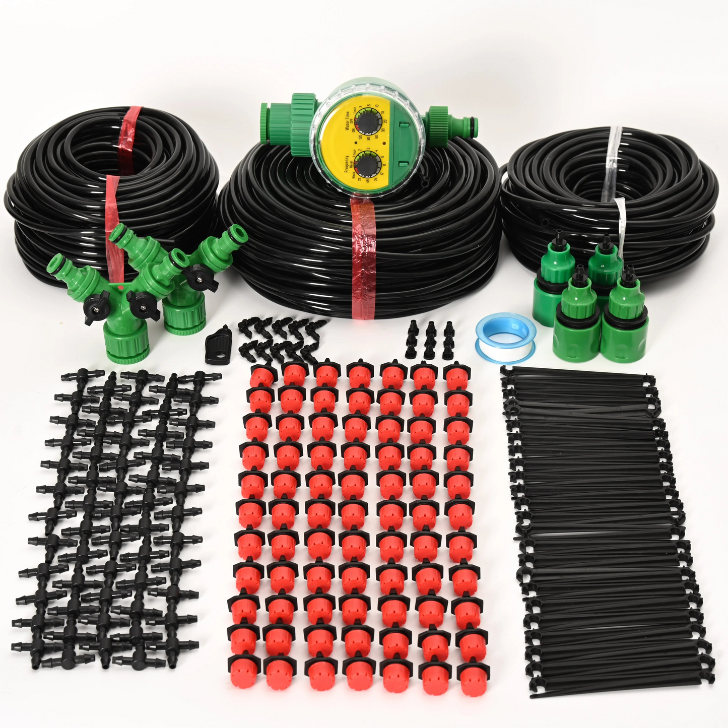 Drip Irrigation System with Automatic Timer for Gardens
