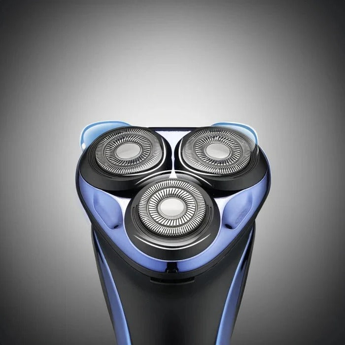 Rotary Electric Shaver with 3 Pivoting Heads and Built In Trimmer