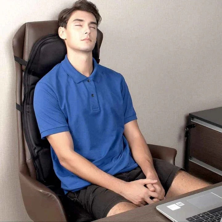 Vibrating Massage Seat Pad with Heat Function and Wired Remote, 8 Modes