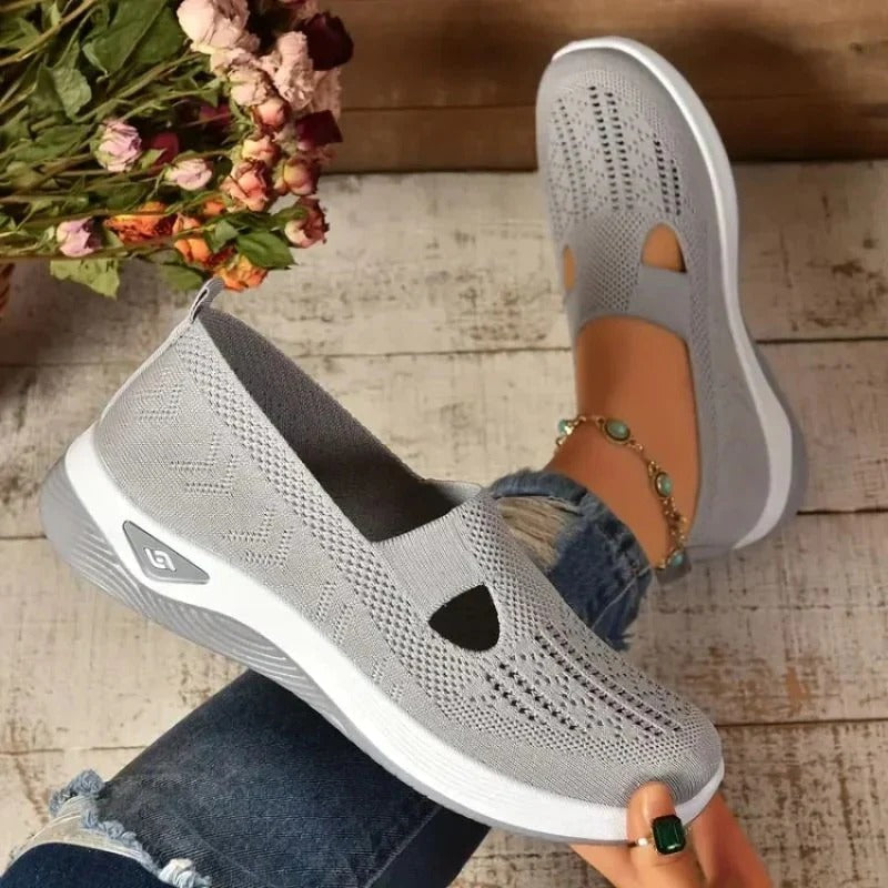 Womens Mesh Sneakers with Cushioned Insole and Low Heel Base in Eight Colors
