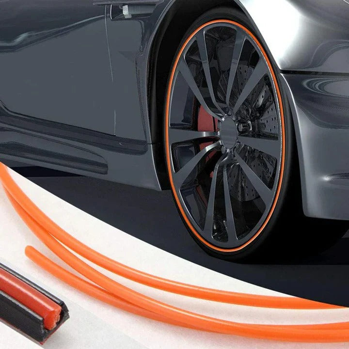 Wheel Rim Edge Protector Strip with Adhesive Booster, 8 Meter Roll
