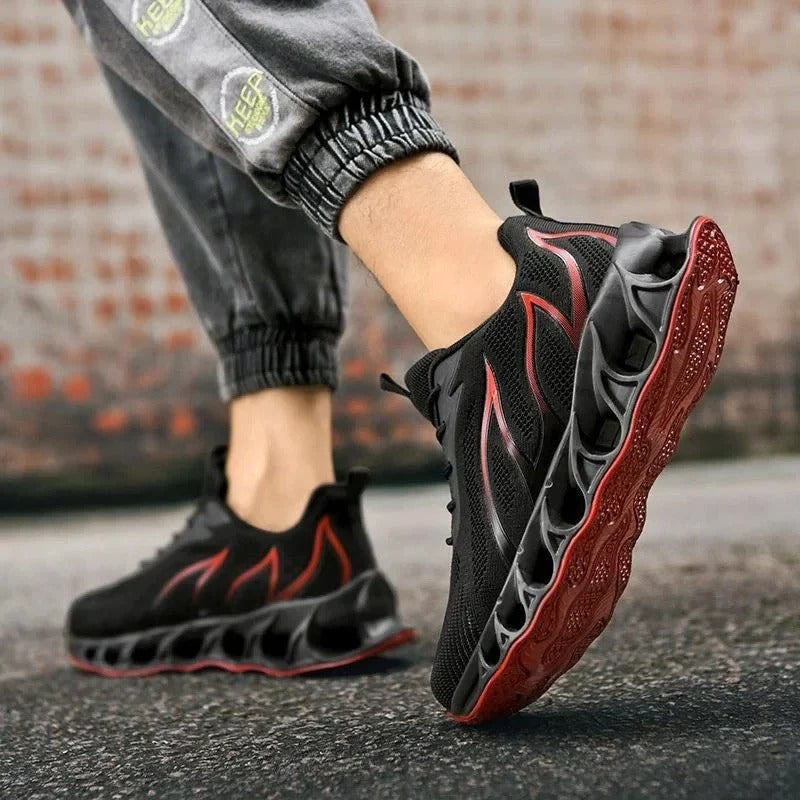Men's Walking Shoes with Molded Arch Support and Slip-Resistant Sole, Wide Toe Box