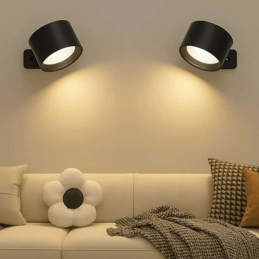 Rechargeable Wall Lamp with Magnetic Ball Rotation and Touch Control, Three Color Temperatures