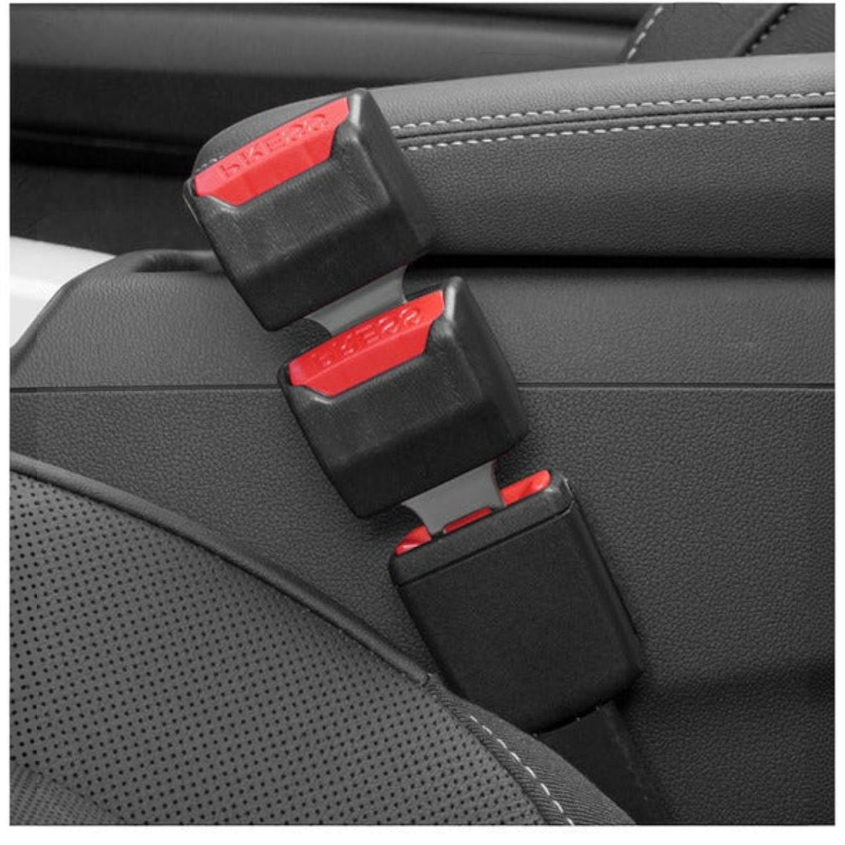 Two-Piece Seat Belt Clip Extender for Vehicle Use