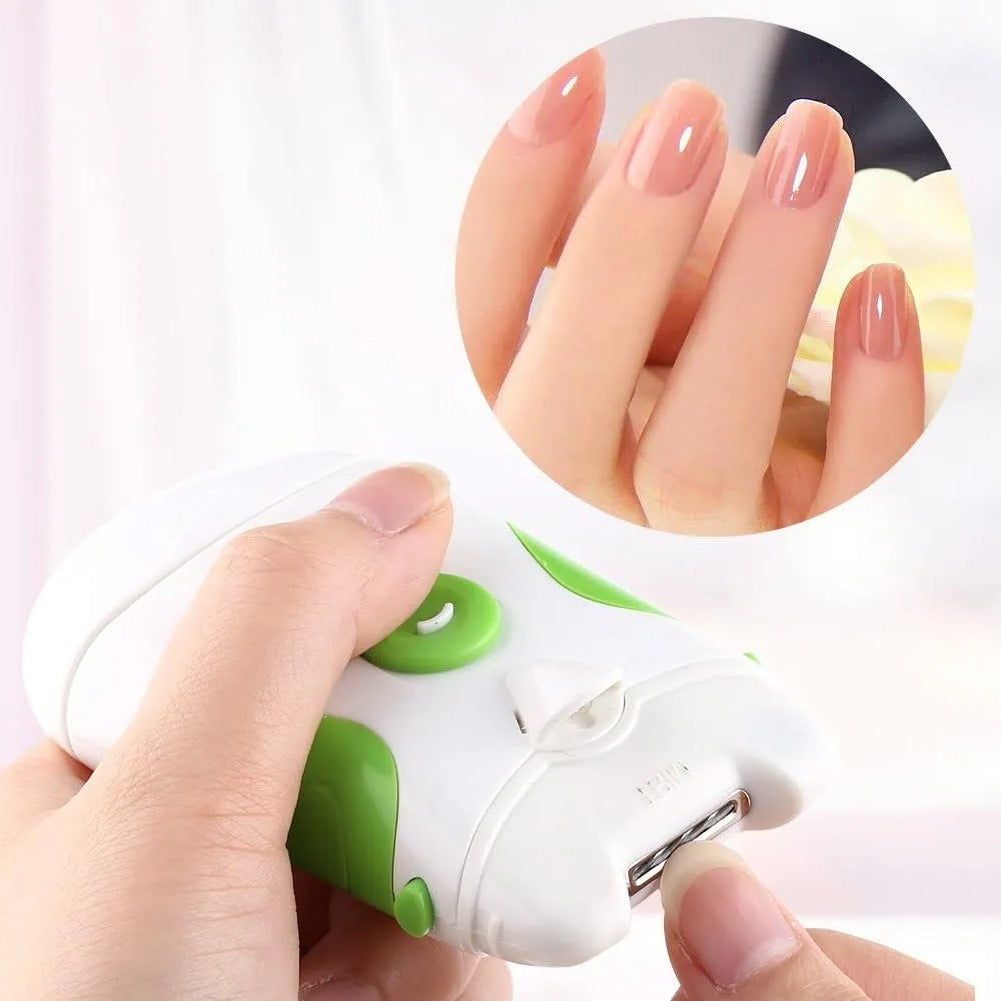 Electric Nail Clipper with LED Light and Rotating Blade for Fingernails and Toenails