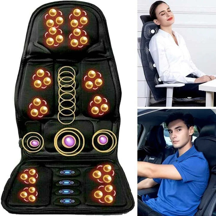 Heated Massage Chair Pad with 8 Kneading Patterns and Dual Power, Memory Foam
