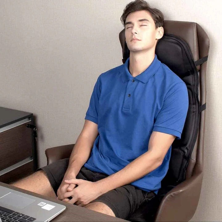 Heated Massage Chair Pad with 8 Kneading Patterns and Dual Power, Memory Foam
