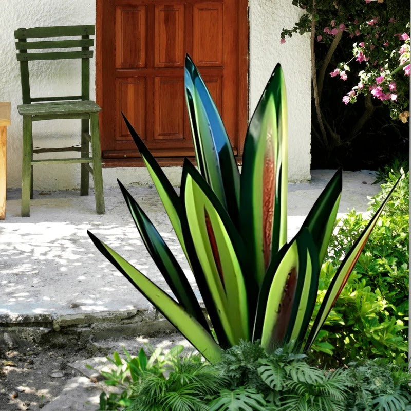Decorative Plant Sculpture Featuring Agave Americana In Metal
