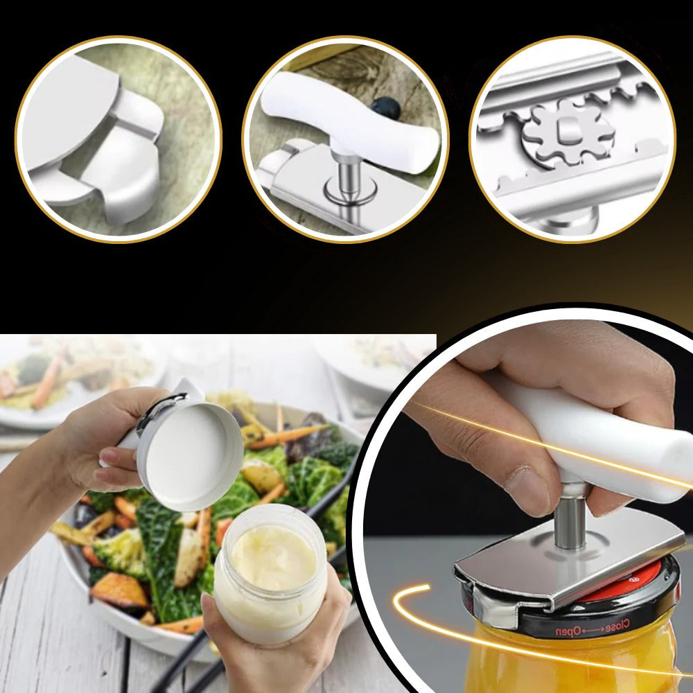 Adjustable Jar and Bottle Opener for Lids from 0.98 to 3.74 Inches Across with a Non Slip Grip