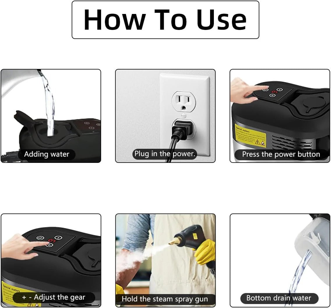 Steam Cleaner With 2500W High Pressure And Gloves