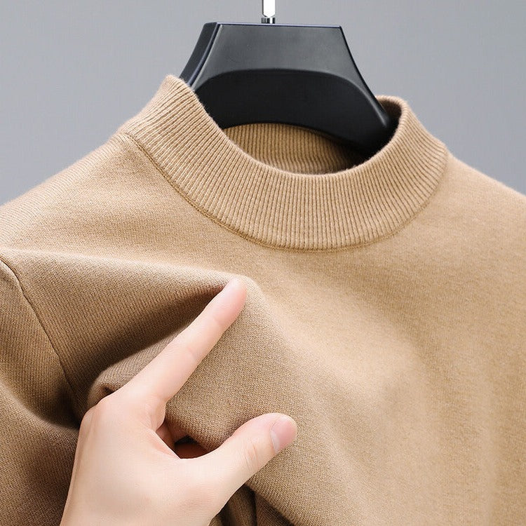 Pullover Knit Sweater with Hem Detail for Men