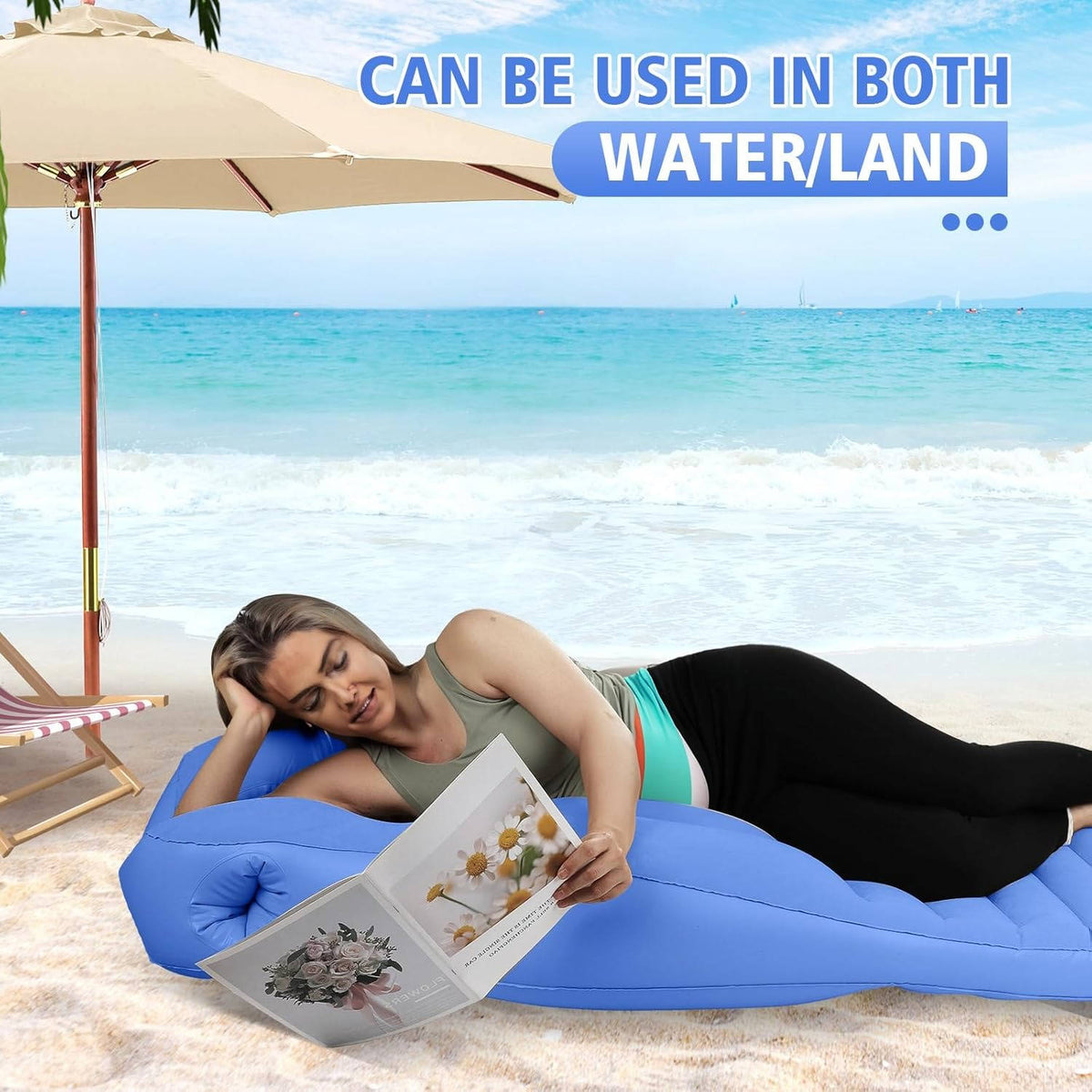 Inflatable Pregnancy Pillow with Center Belly Cutout and Adjustable Leg Support, 65in