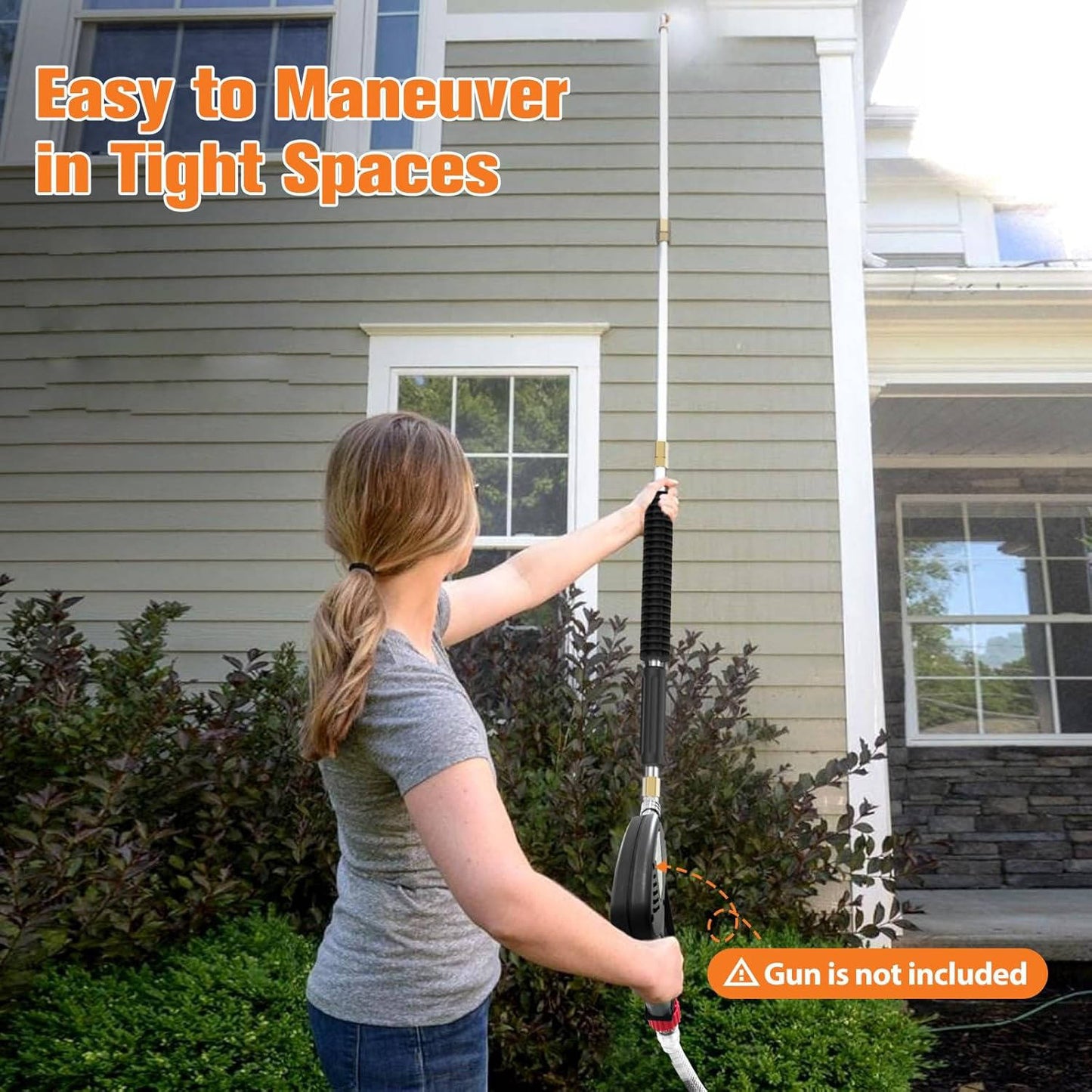 Telescoping Pressure Washer Extension Wands 4000 PSI for Gutters Roofs Walls