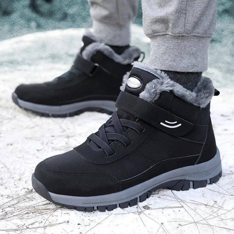 Waterproof Slip-On Snow Boots with Deep Tread Outsole and Plush Lining
