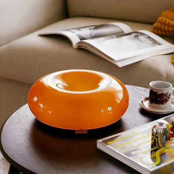 Glass Donut Table Lamp with Dimmable LED and Touch Control for Desks Walls and Hallways