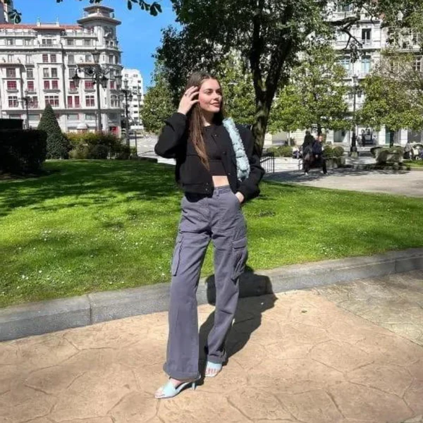 Cargo Pants with Adjustable Fit and Straight Leg