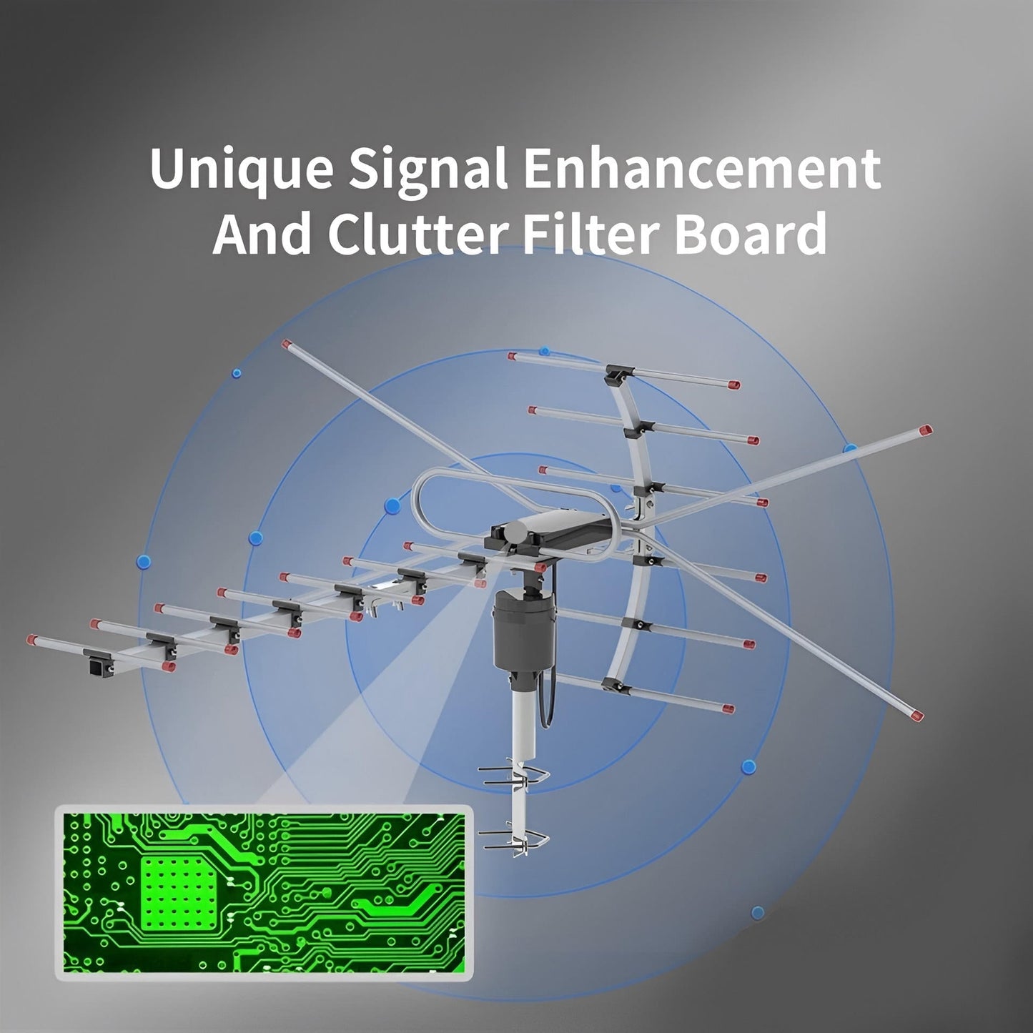 Outdoor Digital HDTV Antenna With 360 Degree Directional Motor