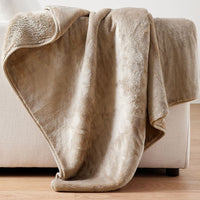 Ultra Soft Fleece Throw Blanket with Plush Ribbed Texture for Couch