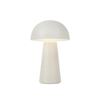 Modern White Rechargeable Table Lamp with Dimming Light and Ribbed Base