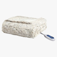 Electric Heated Throw Blanket with Plush Faux Fur and Controller