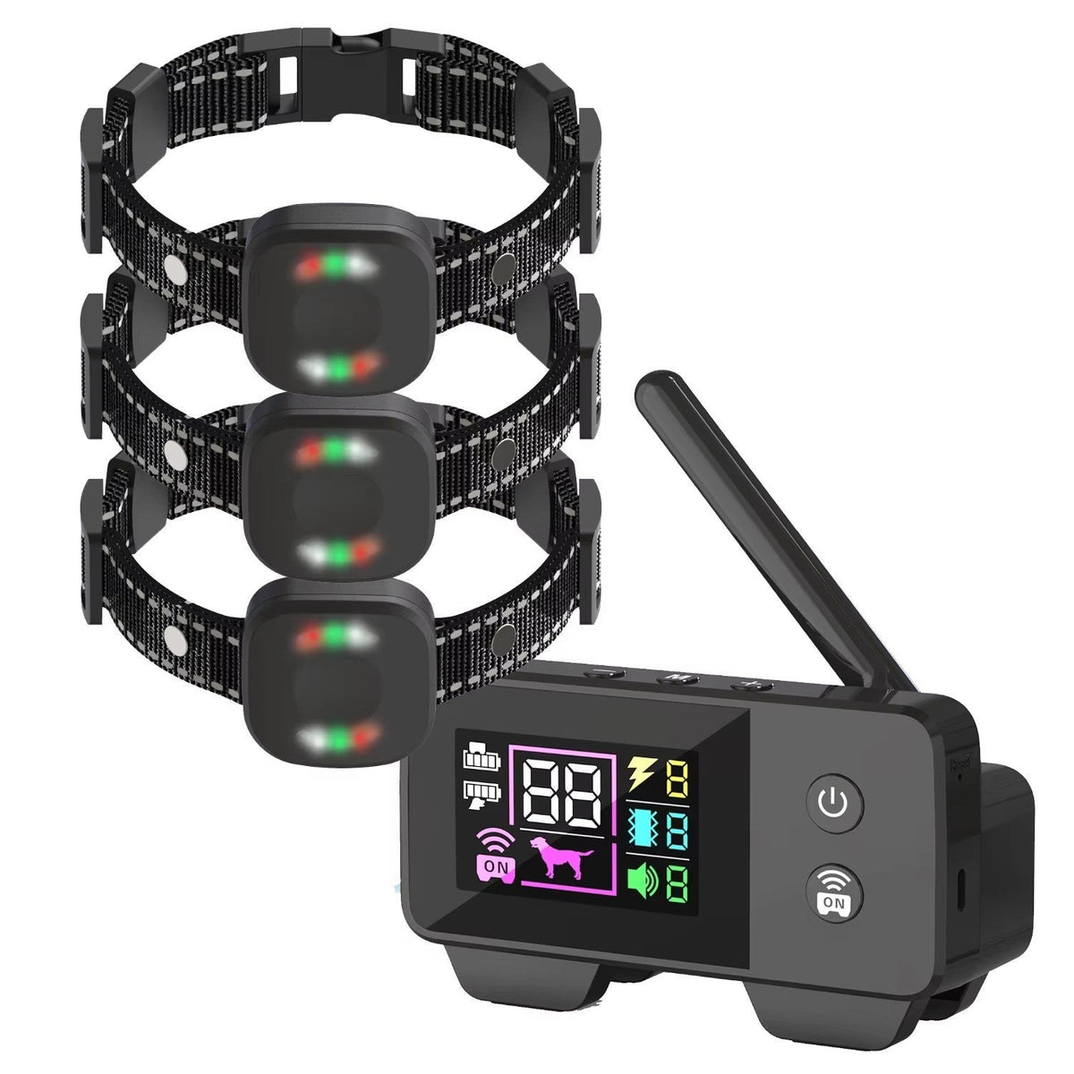 Wireless Pet Containment System with Waterproof Rechargeable Training Collars for Multiple Dogs