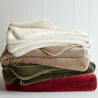 Ultra Soft Fleece Throw Blanket with Plush Ribbed Texture for Couch